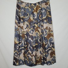 Vintage Midi Skirt Womens 12 Multicolor Artsy Floral Boho 80s 90s 'Personal'