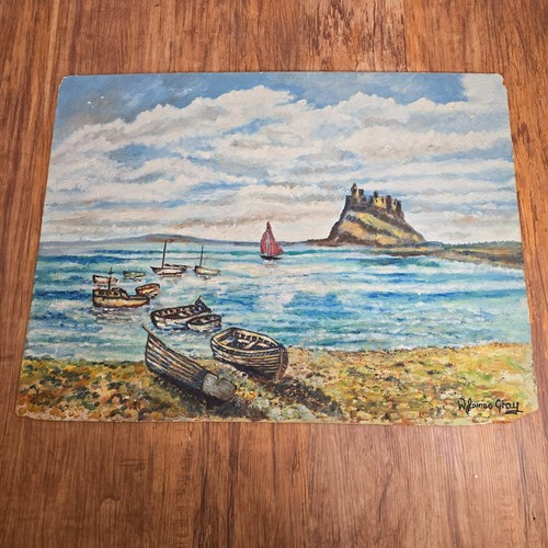 Original Oil on Board Painting St Michaels Mount Cornwall - Signed W. James Gray