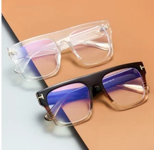 Large Frame Square Reading Glasses For Men Women Anti Blue Light Glasses