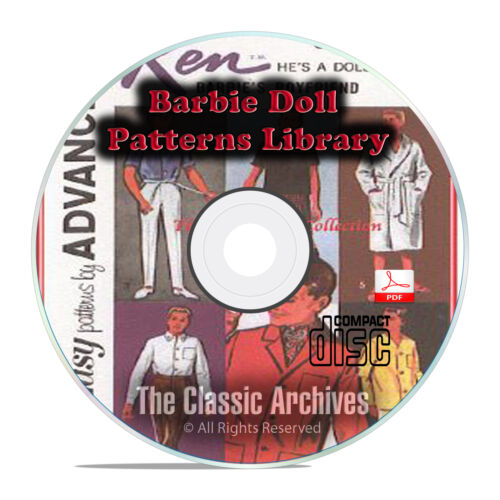 Vintage Barbie Doll Clothes Patterns, 1000+, Sewing, Knit, Make Your Own CD B71 - Picture 1 of 2