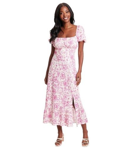 london times pink dress London Times T7326M Bright Pink Long Sleeve Tie Waist Ruffle Dress Bright Pink / 6