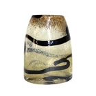 *Vintage Murano Style Smoke Thick Heavy Art Glass Vase 7.25"