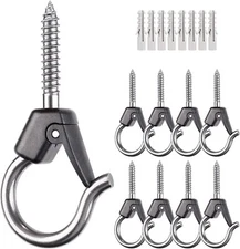 Wall Mount Ceiling Hooks with Safety Buckle - Plant Hanger Hooks - Outdoor Hangi