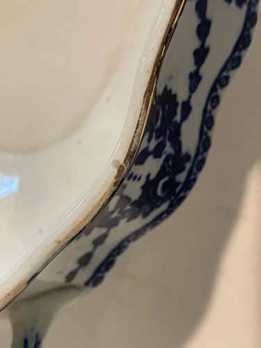 Newport Pottery Co "Cambridge"Porcelain Blue and White Covered Oval Dishes c1920 - Picture 6 of 12