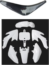 7 PCS Plastics Fender + Nonskid Seat For  CRF50 XR50 SSR SDG Dirt Bike