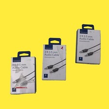 Lot of 3 Insignia 3' 3.5 mm Audio Cable Universal Slim Profile NS-LW16 3351