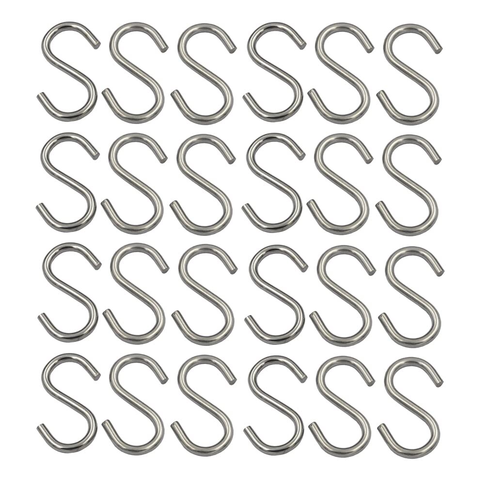 80 Pcs 304 Stainless Steel Mini Size 1-3/16 Inch Long S Hooks