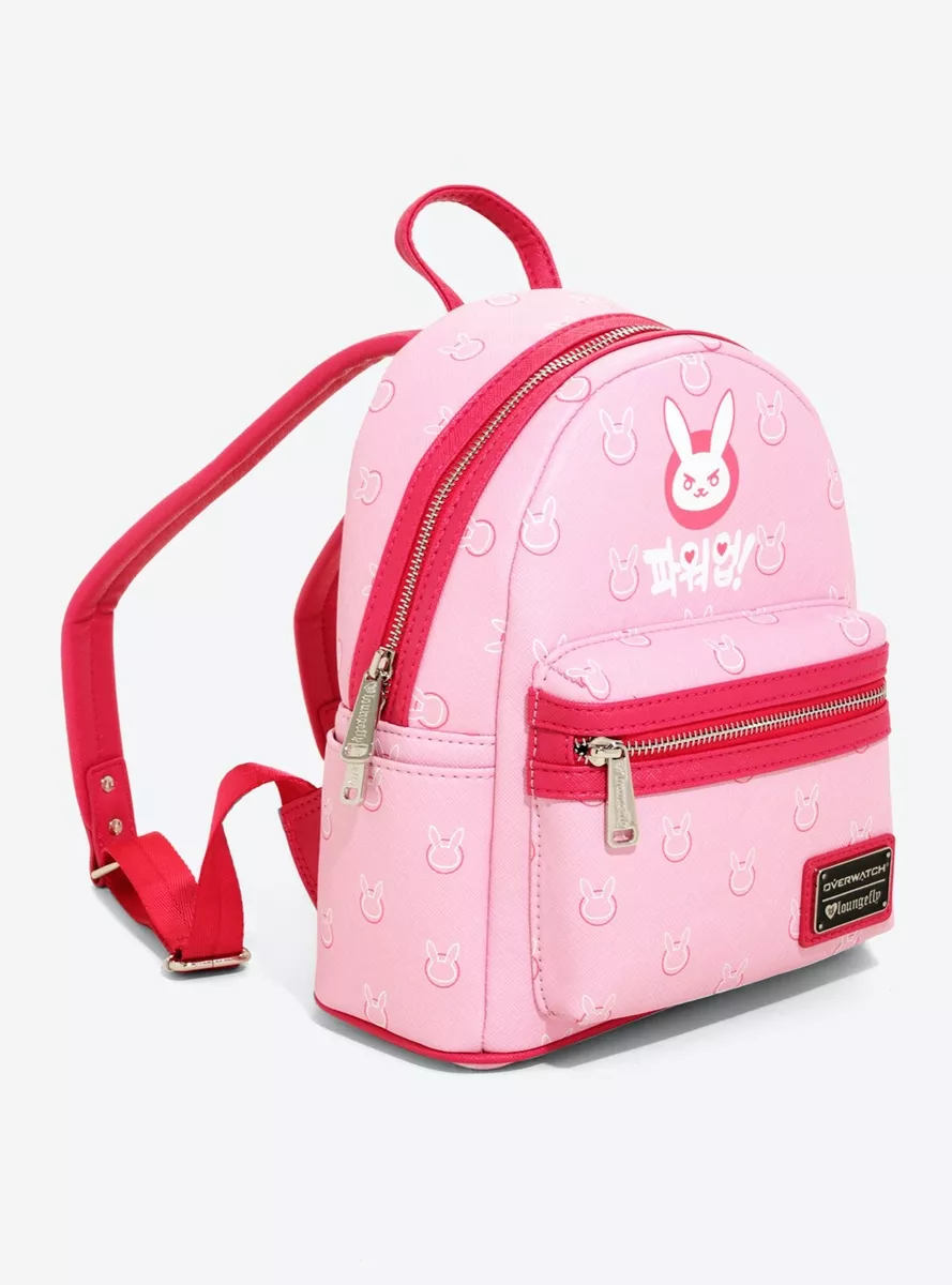 RARE Deadstock Loungefly Overwatch D.Va DVA Pink Mini Backpack Bag