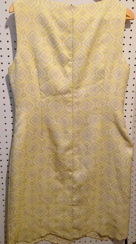 Vestido Alex Marie Talla 12 Sin Mangas Amarillo Geométrico Foto 3 de 4