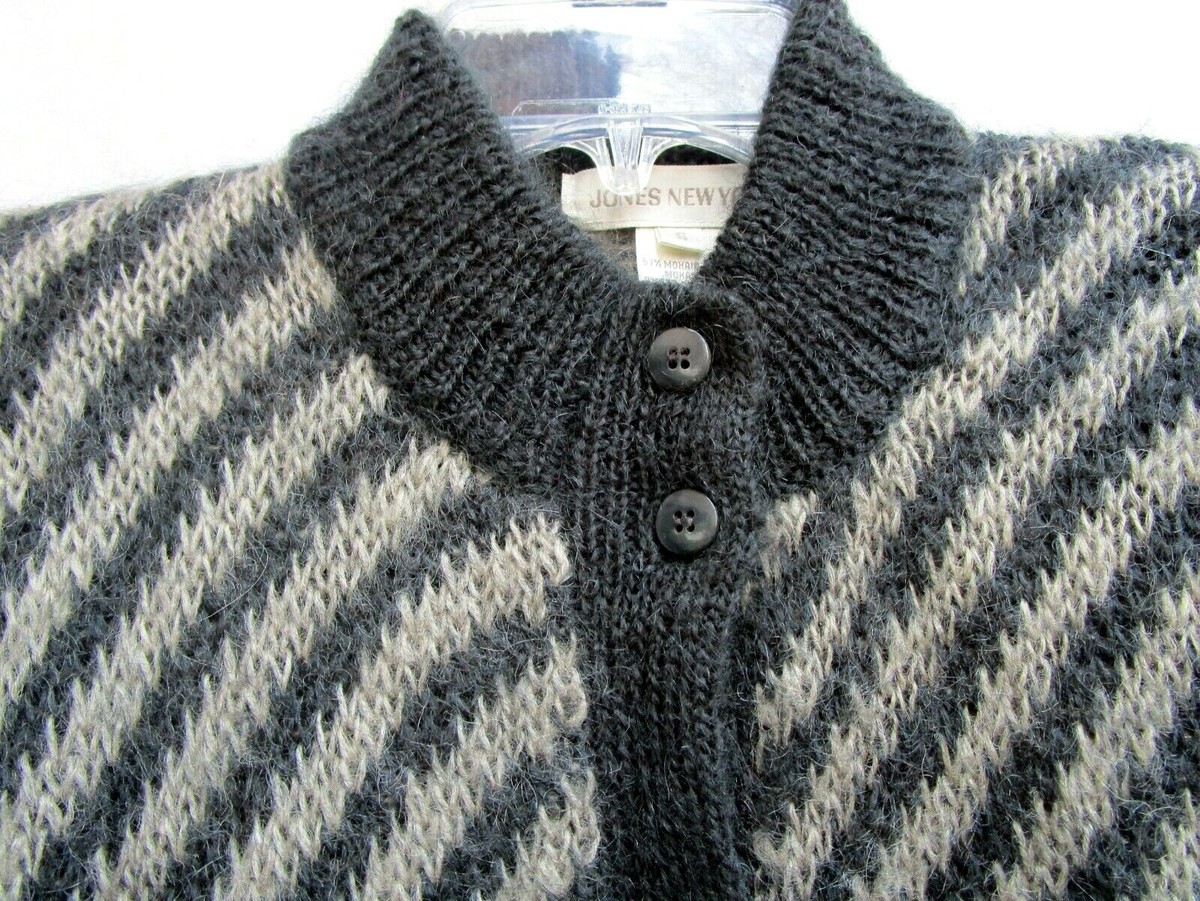 トップス 90s JONES NEW YORK long mohair cardigan 90s 2X Mohair Cardigan Sweater Slouchy Jones New York Fuzzy