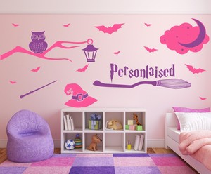 Harry potter style wizard & magic, personalised name, bedroom wall ... Camera da letto harry potter