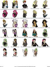 PUNK ROCK PRINCESS PACKAGE 15 EMBROIDERY MACHINE DESIGNS COLLECTION PES USB