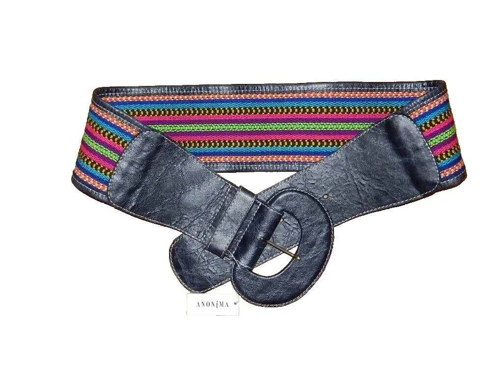 Cinturones bohemio multicolor de cuero para mujeres