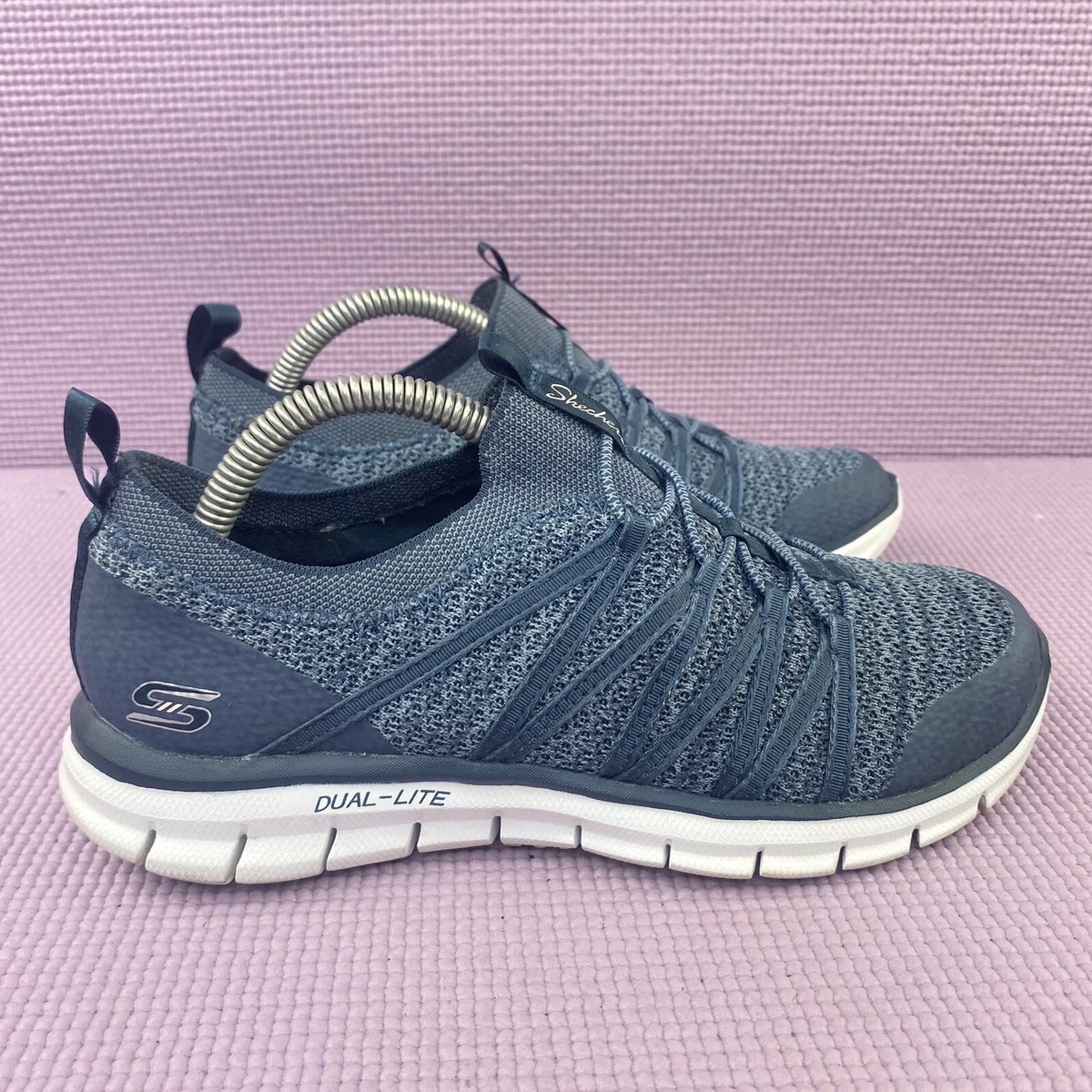 Skechers Glider Tuneful Slip On Sneakers Steel Blue 5 SN 22874 | eBay