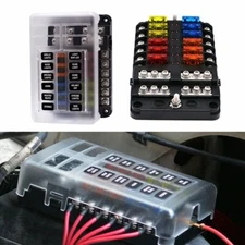 12V Way Car Auto Boat Bus UTV Blade Fuse Box ATO ATC Block Holder Cover 12V LED