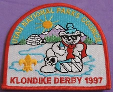 BOY SCOUT patch UTAH NATIONAL PARKS COUNCIL Klondike Derby 1997