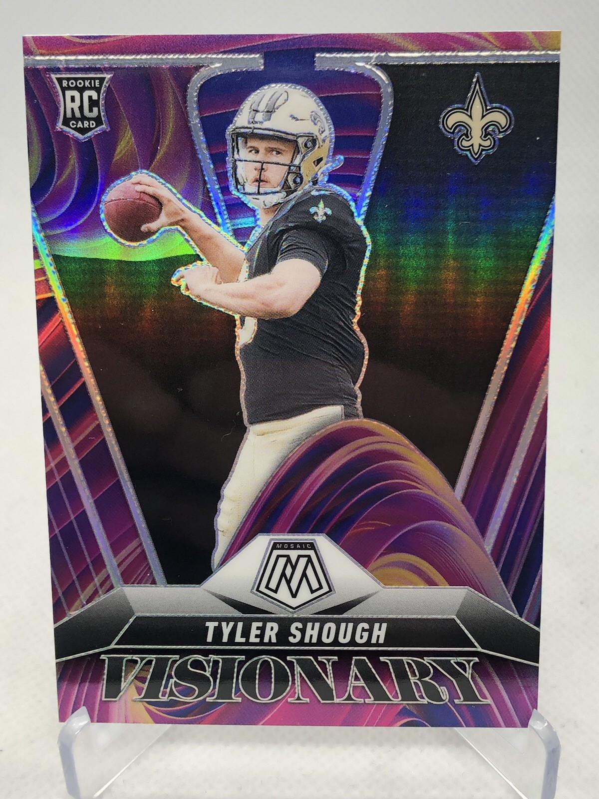 2025 Mosaic Football Tyler Shough RC #17 Visionary New Orleans Saints