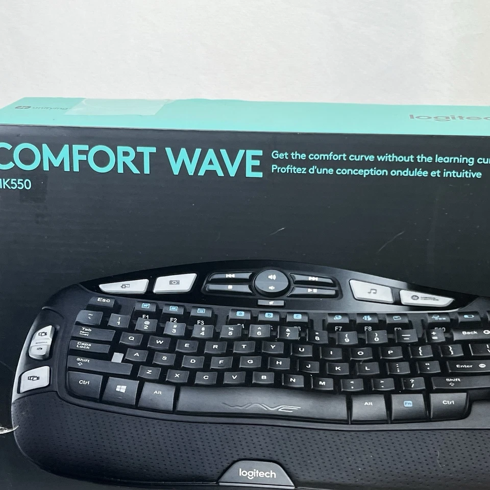 Logitech MK550 Comfort Wave Wireless Keyboard and Mouse Combo OPEN BOX New - Image 2 of 4