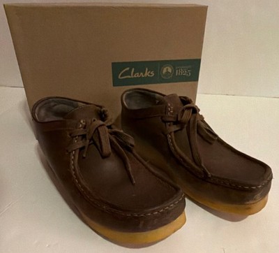 Clarks Stinson Lo Beeswax Brown Leather Men's Moccasin Comfort Shoes US 9.5