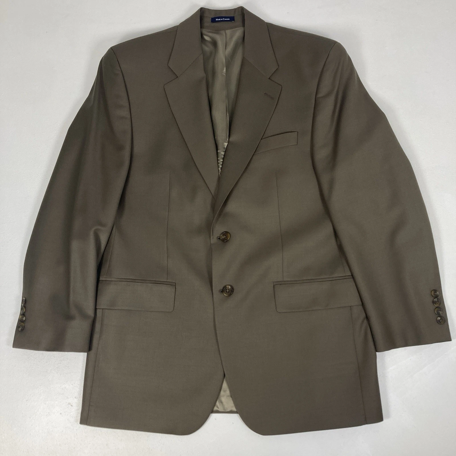 Chaps by Ralph Lauren Blazer Jacket Sz 40 R Wool / Cashmere Beige Made Canada