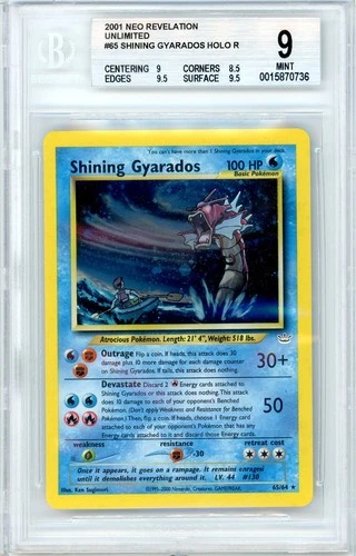 Pokemon Shining Gyarados #65 Neo Revelation Unlimited BGS 9 Mint