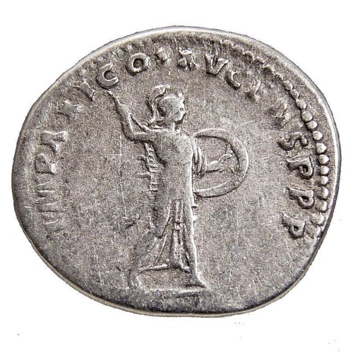 DOMIZIANO/Dea Minerva con fulmine, scudo. Moneta Denario Impero Romano - Foto 10 di 10