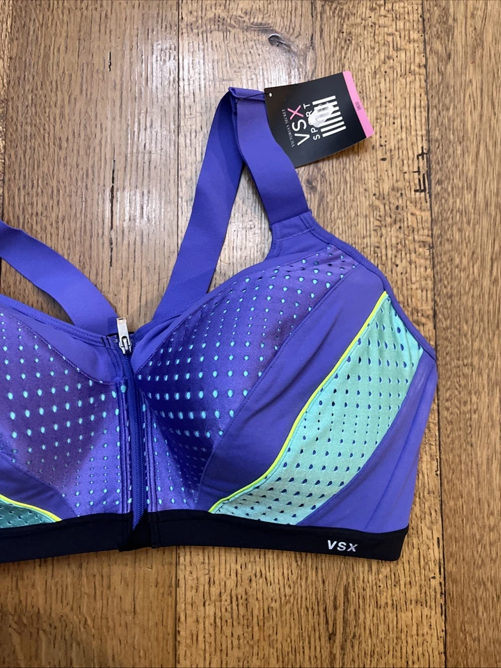 Victoria Secret Incredible Knockout Sujetador Deportivo Cremallera Frontal, Para Mujer 38DD - NUEVO Foto 3 de 4
