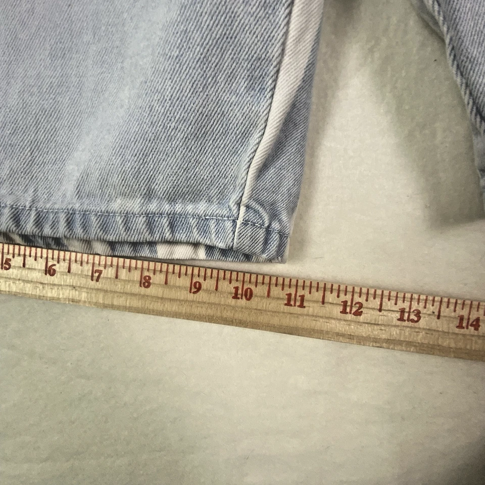 复古牛仔短裤 90 年代女式蓝色和白色条纹卡罗莱纳蓝调 15/16 码 — 第 4/4 张图片