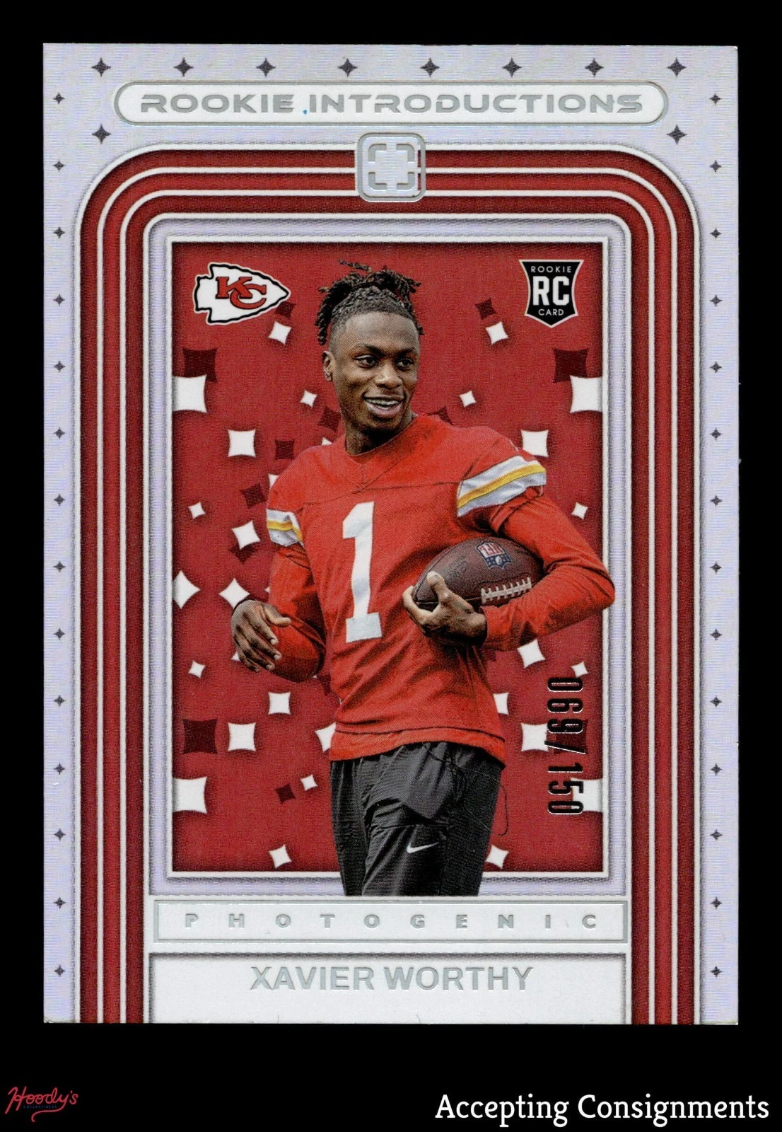 Xavier Worthy Panini Photogenic Rookie Introductions #9 Silver