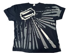 VTG 90s Y2K Shift Racing Motocross All over Print T-shirt Black Grunge Mens XXL