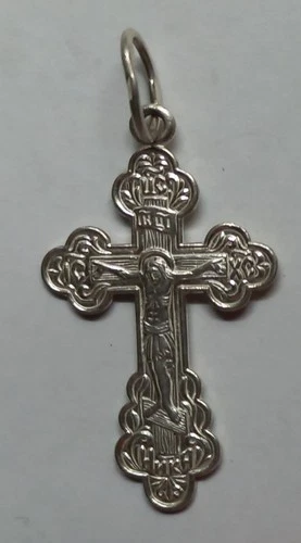 Russian ORTHODOX CROSS Pendant STERLING SILVER 925 Baby CRUCIFIX Jesus New NU 1