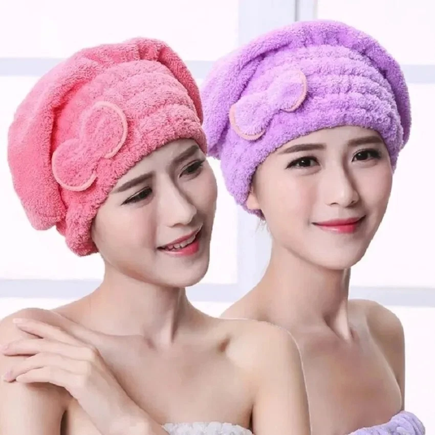 Turbante de cabello de secado rápido toalla de secado para cabello envoltura turbante cabeza sombrero moño gorra ducha Foto 3 de 4