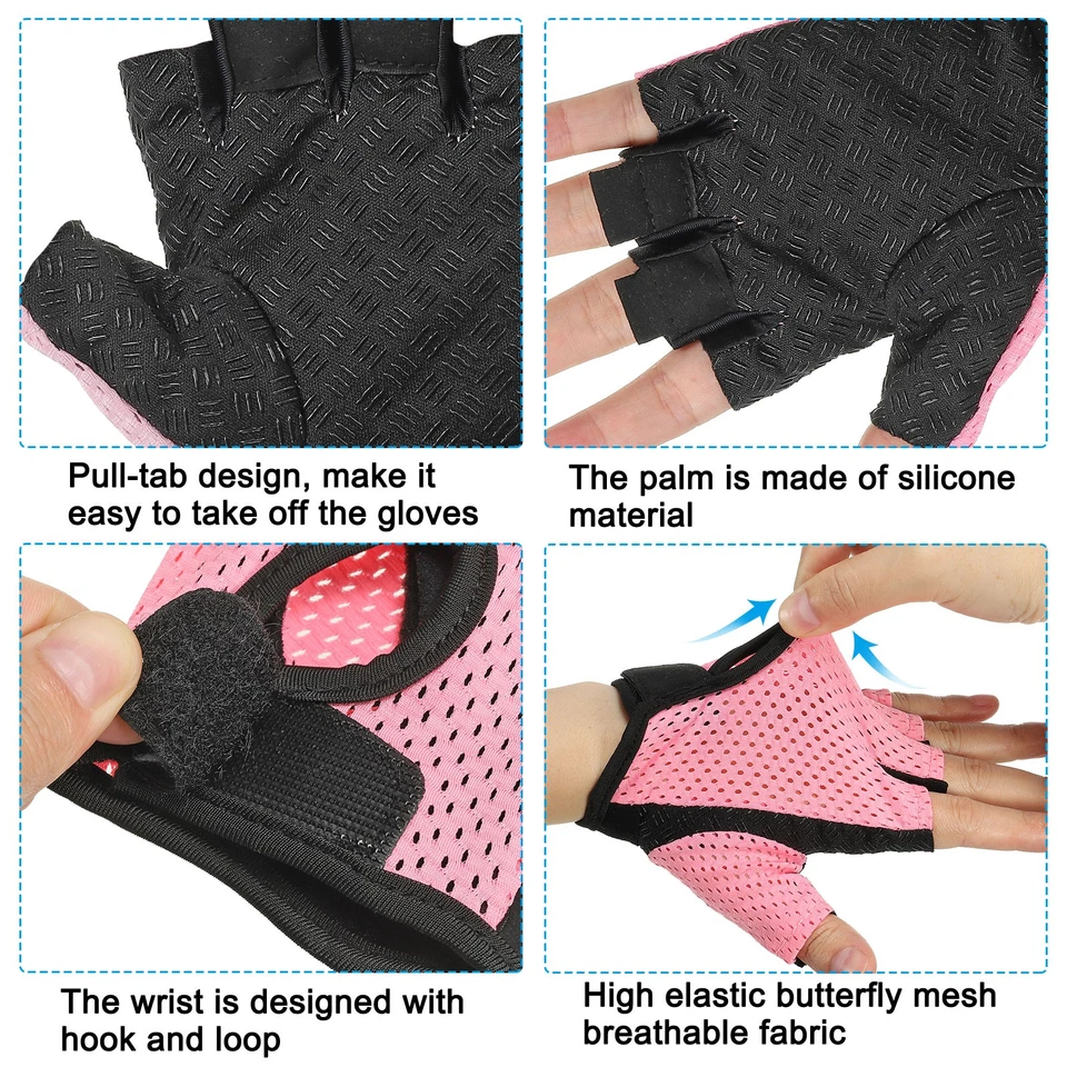 1 par de guantes de pesca talla XL guantes de protección solar sin dedos rosa Foto 4 de 4