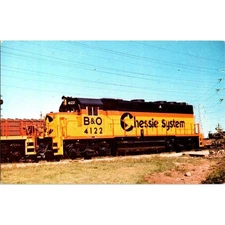 Vintage Train Postcard Baltimore, Ohio 4122 Electro-Motive GP40-2 Illinois 1972