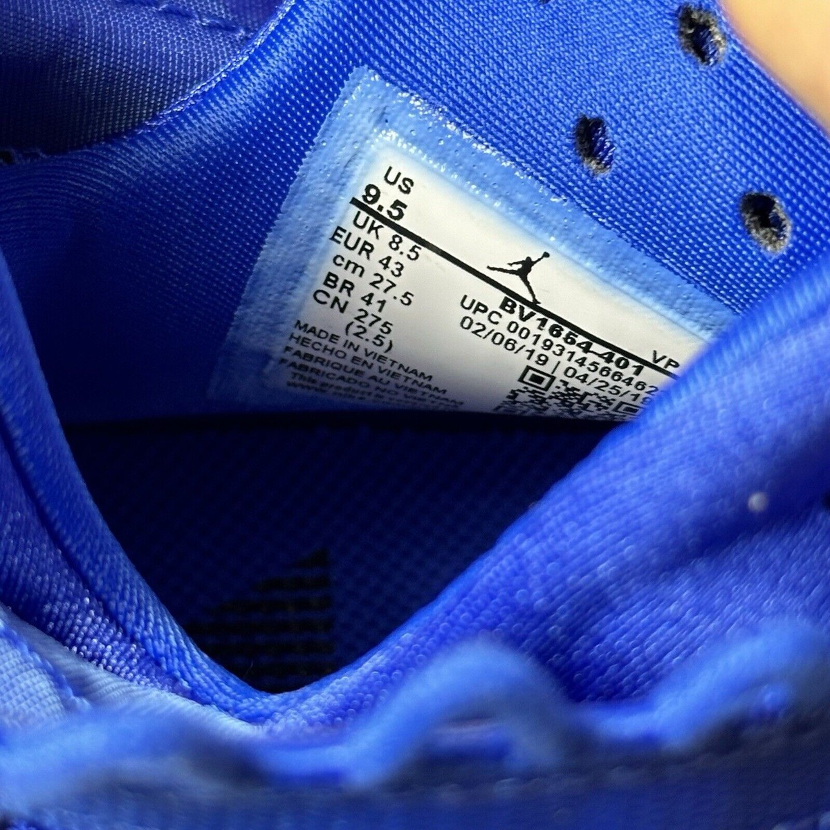 NEW Nike Jordan Proto-React Hyper Royal/Obsidian White Mens Sz 9.5 BV1654-401 NIKE JORDAN PROTO-REACT HYPER ROYAL/OBSIDIAN-WHITE SIZE  main image 3