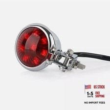 Motorcycle Tail Light LED Retro Red Brake Light Rear Brake Tail Silver Red