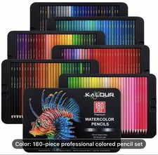 180 Kalour Watercolor Pencils in Metal Case NEW Shipping Included