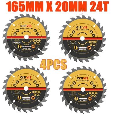 CISIVIS 4x Professional 165mm TCT Circular Saw Blade Wood fits Makita Bosch Dewalt etc