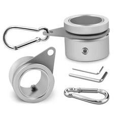 2 Pack Flag Pole Rings 1.02-1.25 Inch, Aluminum, 360 Rotating, Anti Wrap, Silver