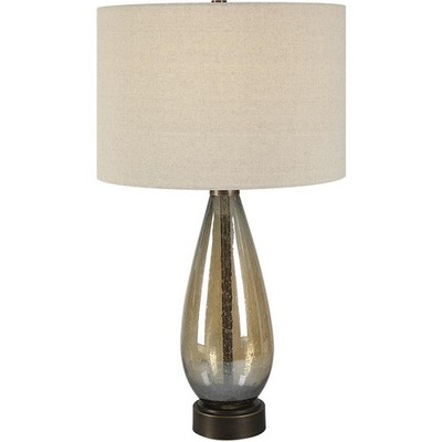 Uttermost 30230 Baltic Table Lamp Amber Glass and Rustic Bronze