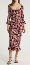 Reformation Kiley Floral Print Midi Dress Size - 0