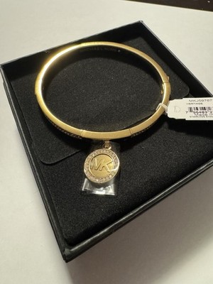 Michael Kors MKJ5976710 Heritage Gold Crystal bangle Bracelet NWT
