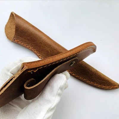 MARKENLOS Cuchillo recto cuero vacuno funda de cuero funda funda cubierta universal