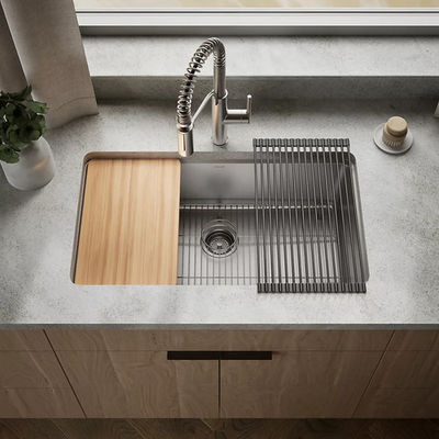 #ad Kohler Provo 33quot; Dual Mount Single bowl Workstation Kitchen Sink Kit $279.00