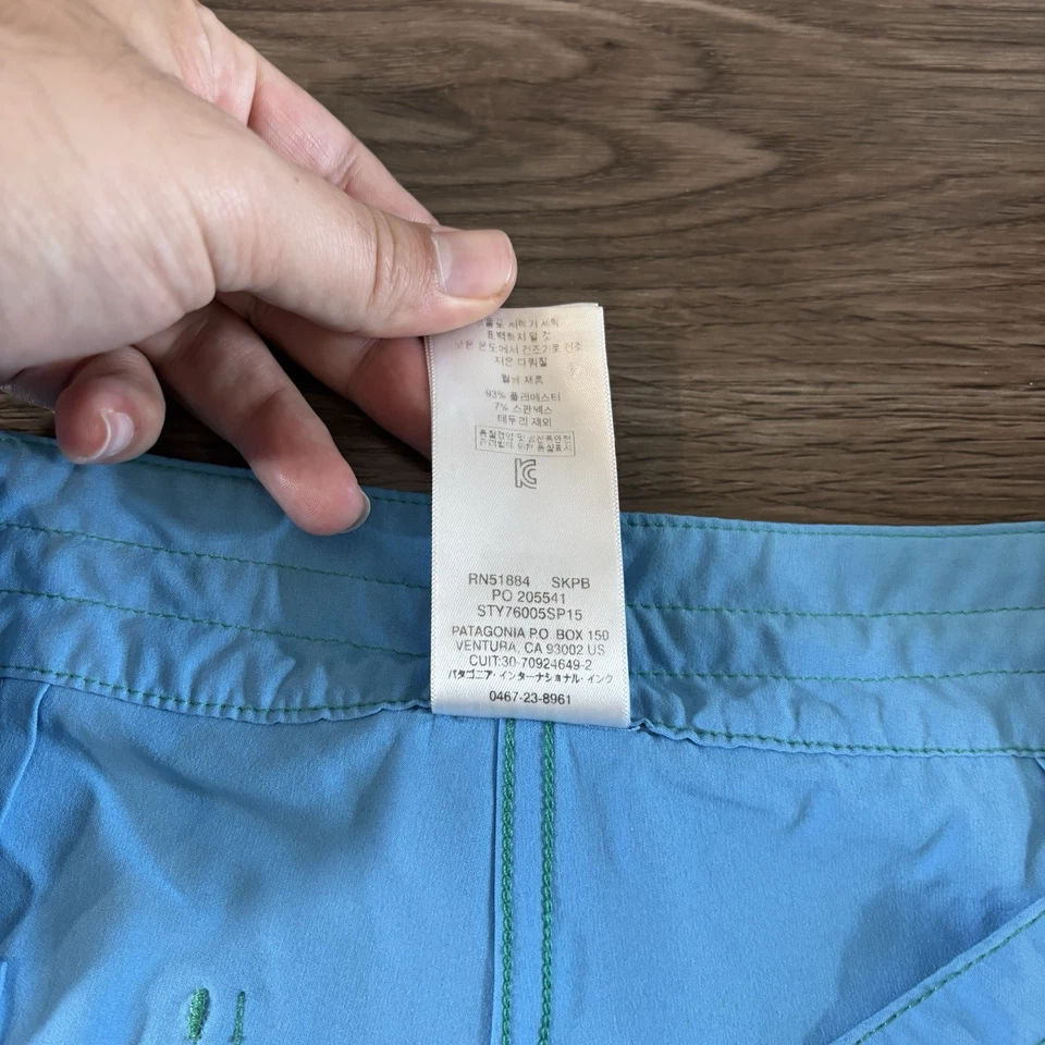 Pantalones Cortos Patagonia Meridian Para Mujer 6 Azul Verde Ligeros Natación Secado Rápido Foto 4 de 4