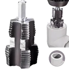 Electric Drill Compatible PVC Pipe Threader Kit with Various Die Sizes, PVC T...