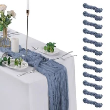 12 Pack Dusty Blue Cheesecloth Table Runner 9ft17 x 108 inch Gauze Table Runn...