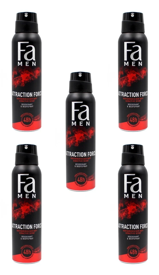 Fa Men Attraction Force Deo Spray Deodorant , 5x150ml EAN4015100429268