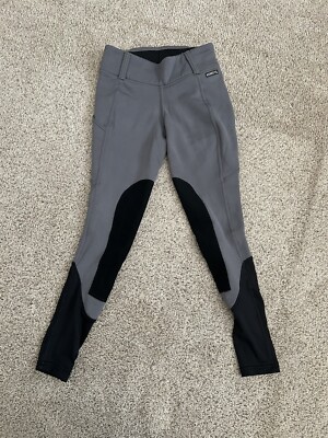 Kerrits Sit Tight Knee Patch Winter Tights Small 26 Gray