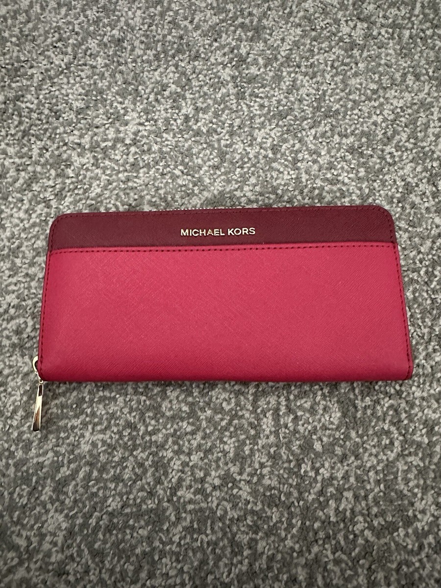 Michael Kors Continental Wallet Money Pieces Pocket Cranberry